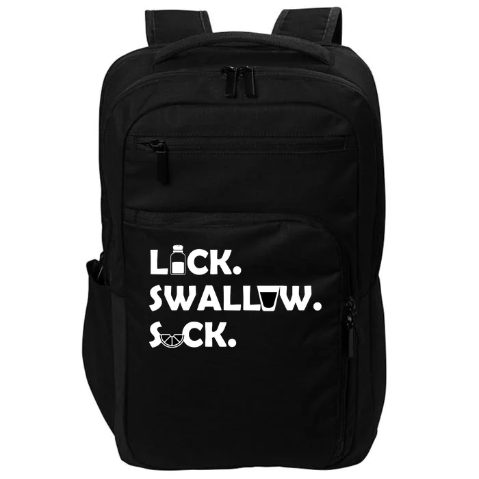 Lick Swallow Suck Funny Tequila Impact Tech Backpack