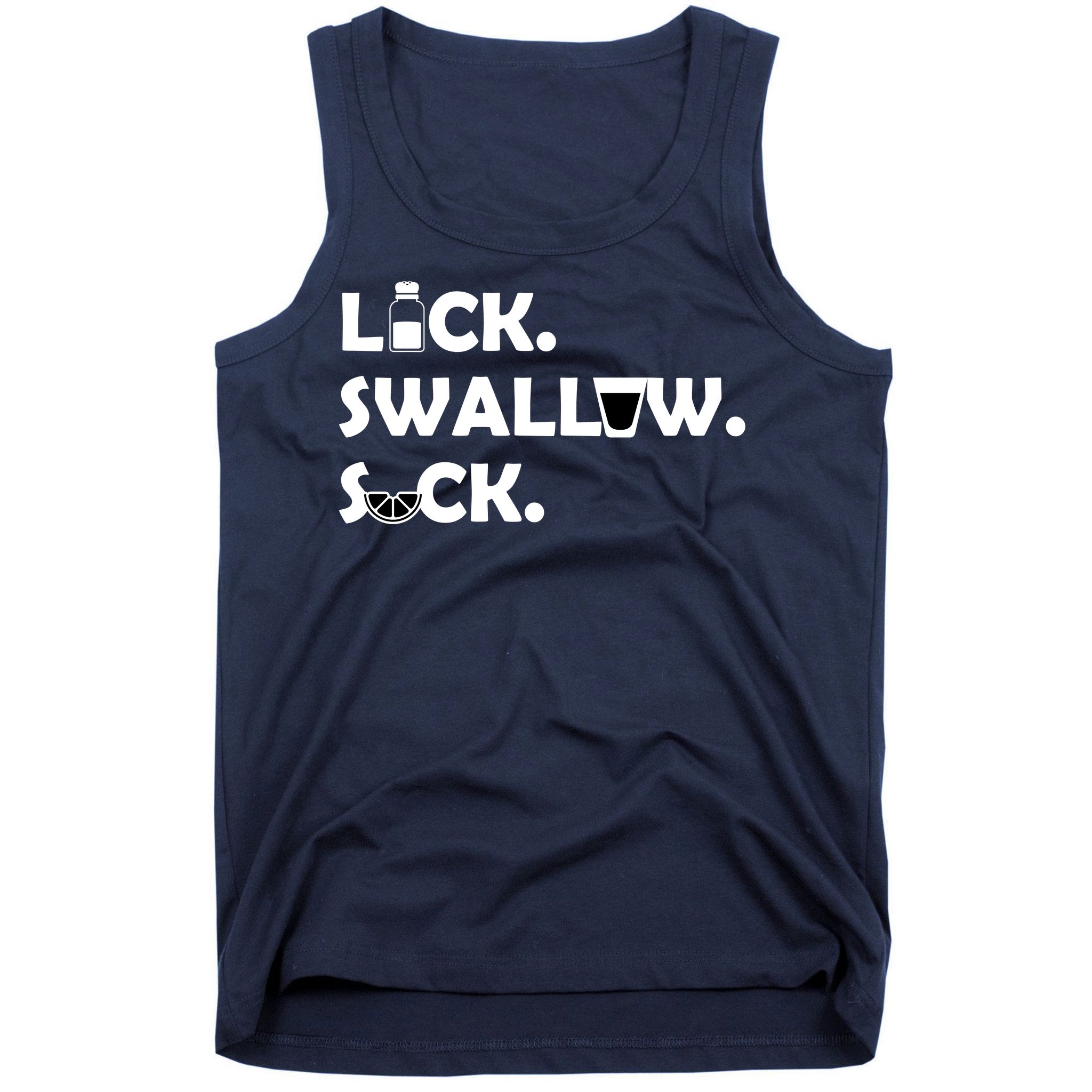 Lick Swallow Suck Funny Tequila Tank Top | TeeShirtPalace