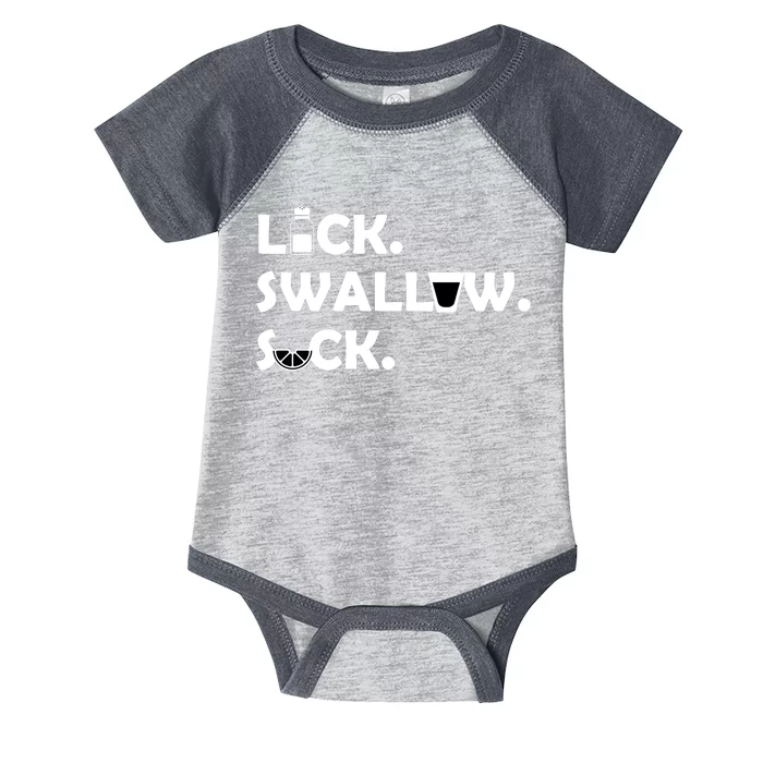 Lick Swallow Suck Funny Tequila Infant Baby Jersey Bodysuit