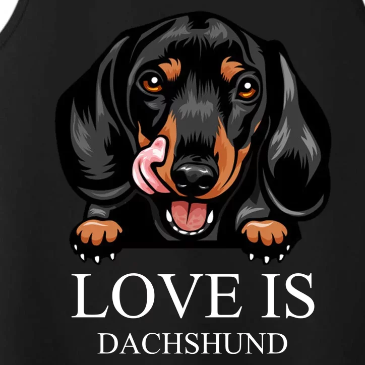 Love Is Dachshund Performance Tank