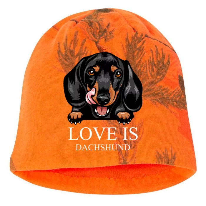 Love Is Dachshund Kati - Camo Knit Beanie