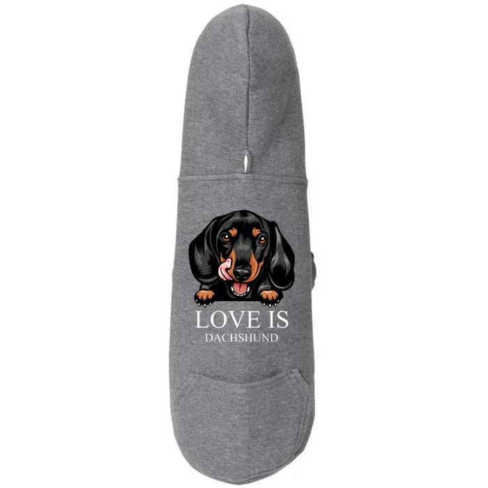 Love Is Dachshund Doggie 3-End Fleece Hoodie