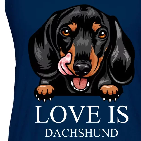 Love Is Dachshund Ladies Essential Flowy Tank