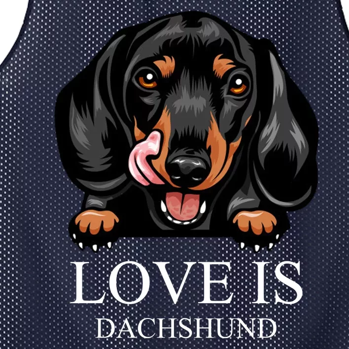 Love Is Dachshund Mesh Reversible Basketball Jersey Tank