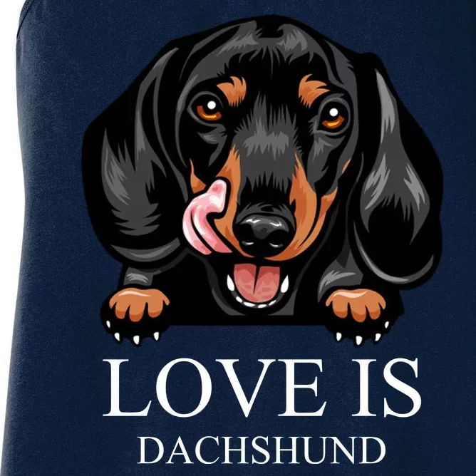 Love Is Dachshund Women's Racerback Tank