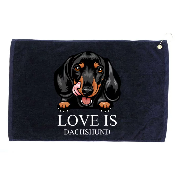 Love Is Dachshund Grommeted Golf Towel