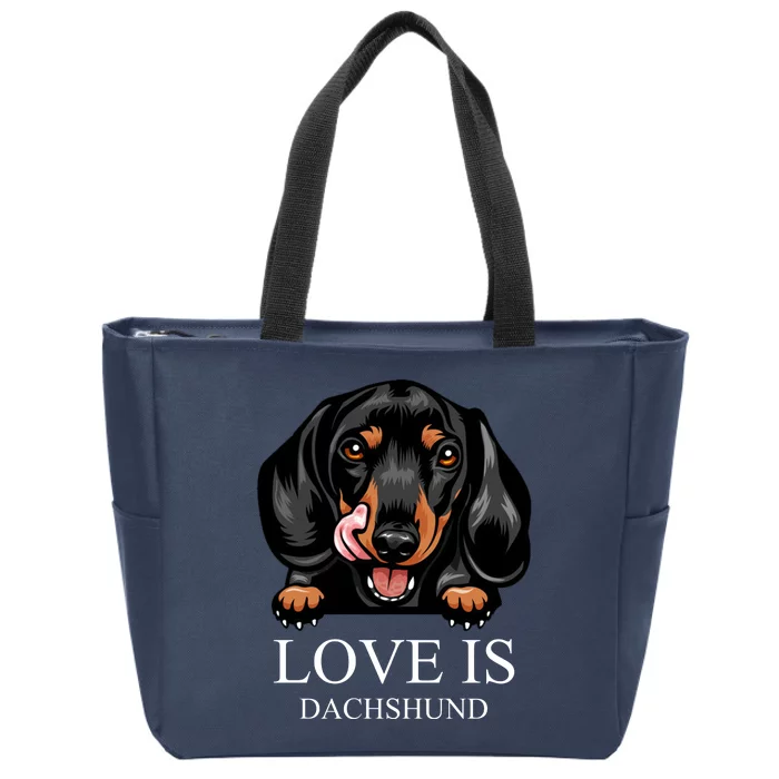 Love Is Dachshund Zip Tote Bag