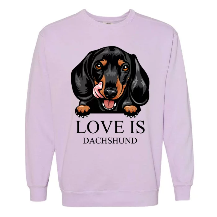 Love Is Dachshund Garment-Dyed Sweatshirt