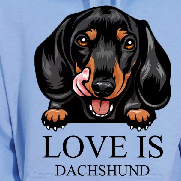 Love Is Dachshund Unisex Surf Hoodie