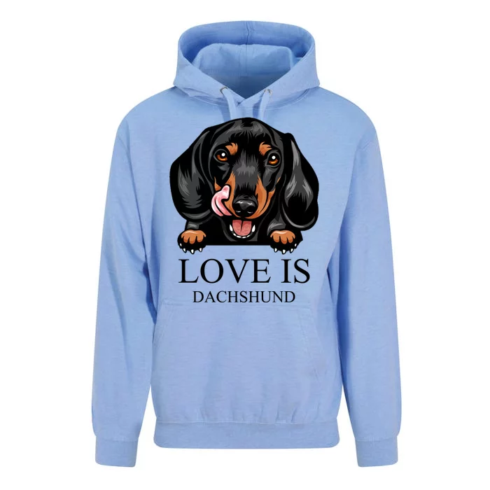 Love Is Dachshund Unisex Surf Hoodie