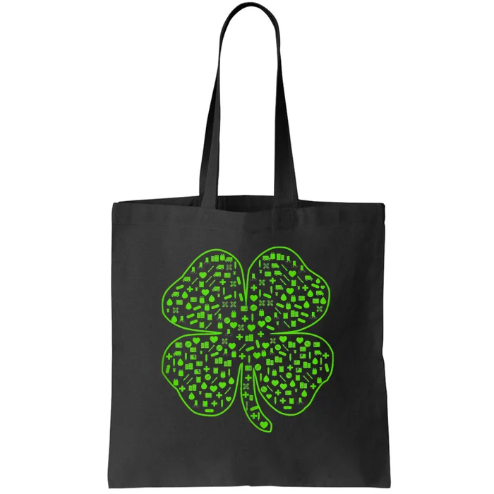 Lucky Irish Design Shamrock Nurse Nursemaid St Patrick Day Tote Bag