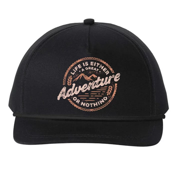 Life Is Either A Great Adventure Or Nothing Snapback Five-Panel Rope Hat