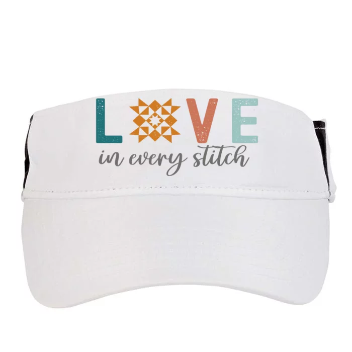 Love In Every Stitch Quilt Block Star Adult Drive Performance Visor