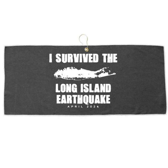 Long Island Earthquake 2024 I Survived Earthquake Large Microfiber Waffle Golf Towel