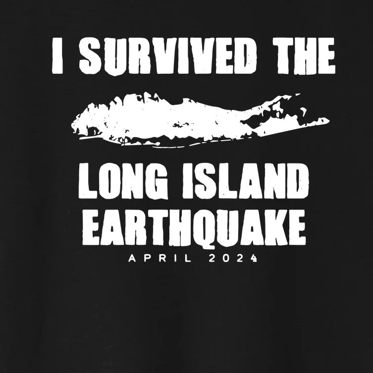 Long Island Earthquake 2024 I Survived Earthquake Women's Crop Top Tee