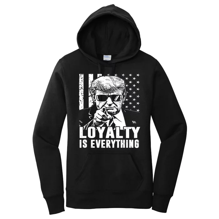 Loyalty Is Everything Trump 2024 American Flag Women's Pullover Hoodie