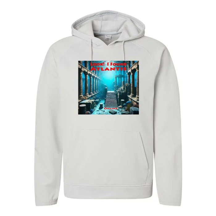 Look! I Found Atlantis Online All Ages Funny Graphic Performance Fleece Hoodie