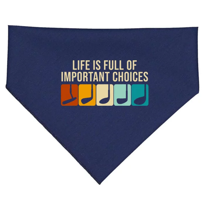 Life Is Full Of Important Choices Retro Golf USA-Made Doggie Bandana