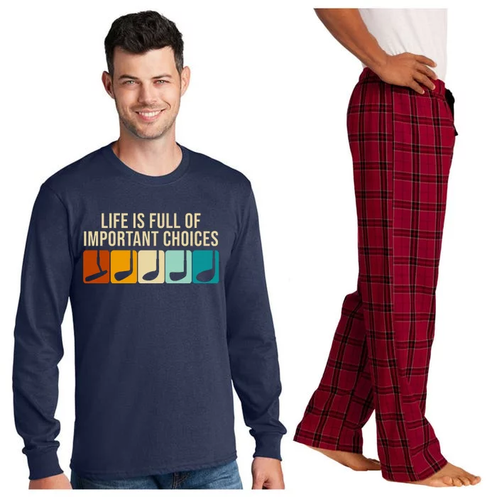 Life Is Full Of Important Choices Retro Golf Long Sleeve Pajama Set