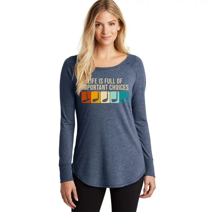 Life Is Full Of Important Choices Retro Golf Women's Perfect Tri Tunic Long Sleeve Shirt