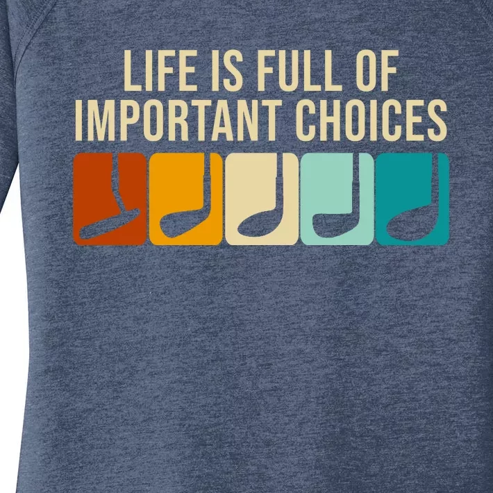 Life Is Full Of Important Choices Retro Golf Women's Perfect Tri Tunic Long Sleeve Shirt