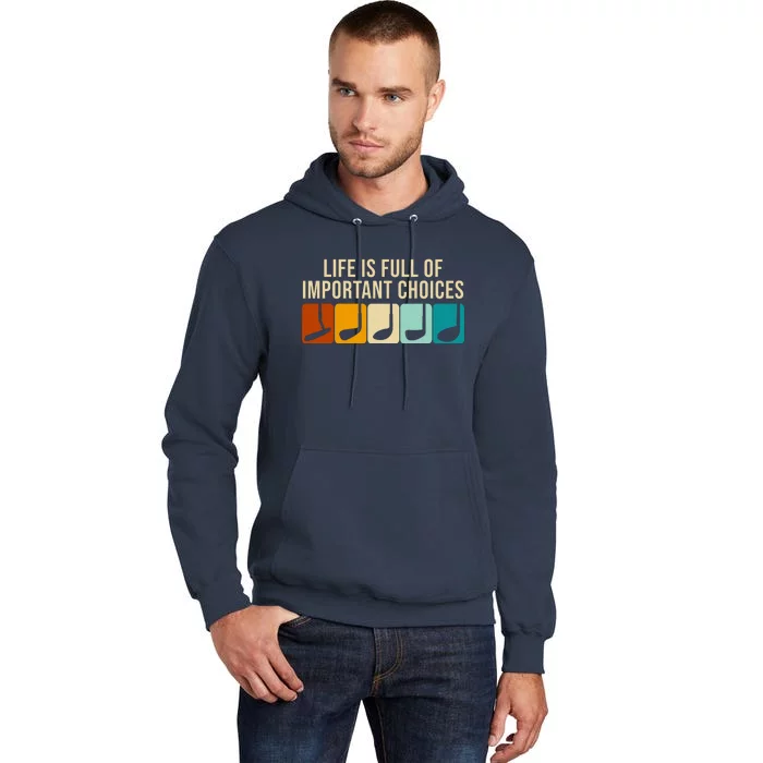 Life Is Full Of Important Choices Retro Golf Tall Hoodie