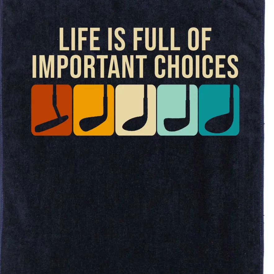 Life Is Full Of Important Choices Retro Golf Platinum Collection Golf Towel