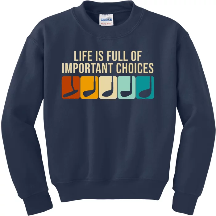 Life Is Full Of Important Choices Retro Golf Kids Sweatshirt