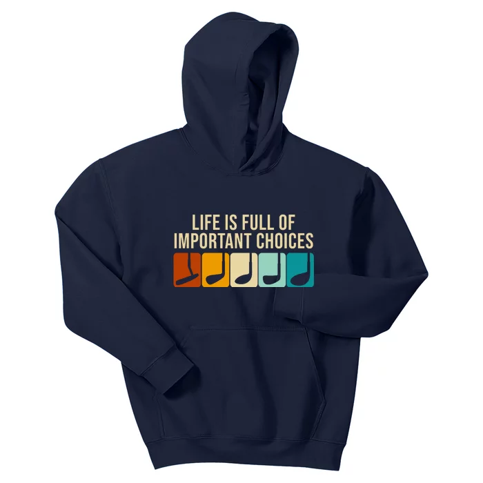 Life Is Full Of Important Choices Retro Golf Kids Hoodie