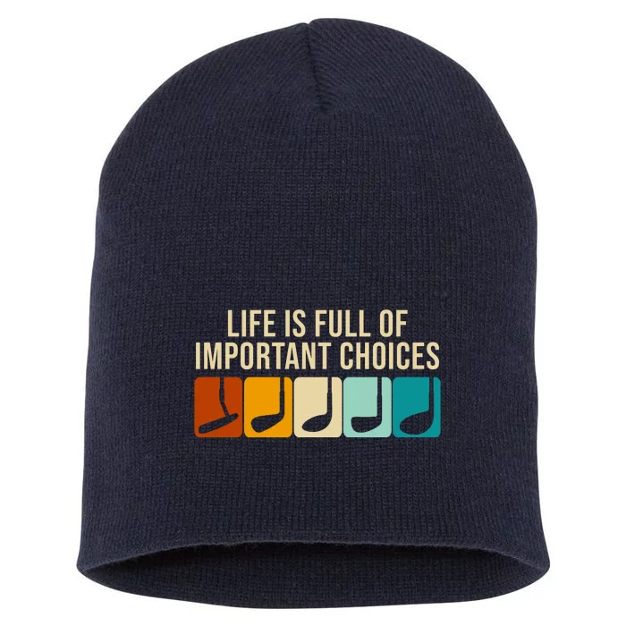 Life Is Full Of Important Choices Retro Golf Short Acrylic Beanie