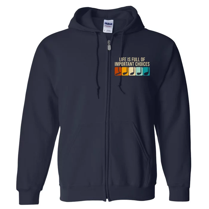 Life Is Full Of Important Choices Retro Golf Full Zip Hoodie