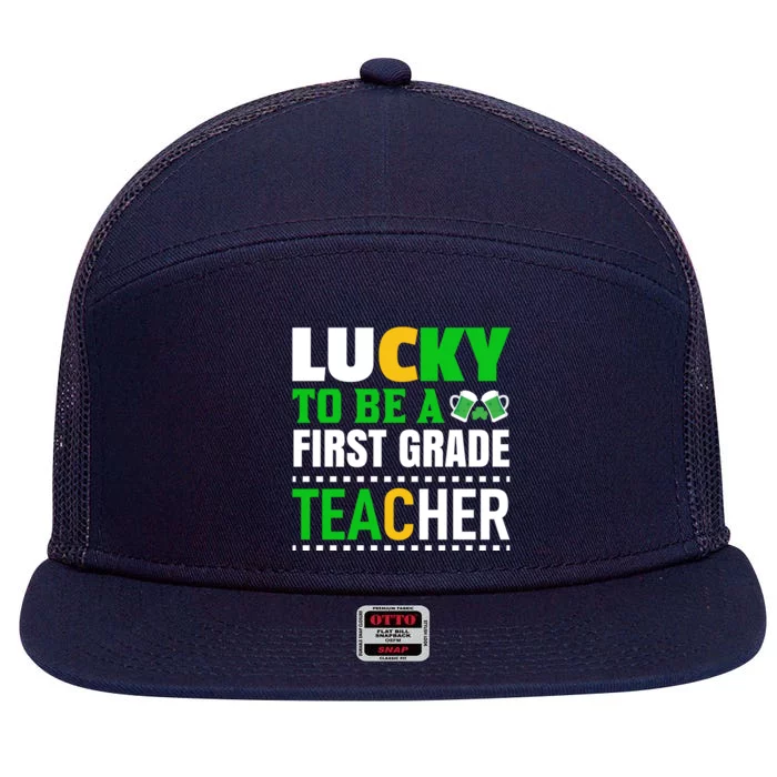 Lucky Irish First Grade Teacher 7 Panel Mesh Trucker Snapback Hat