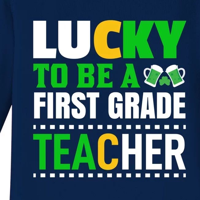 Lucky Irish First Grade Teacher Baby Long Sleeve Bodysuit