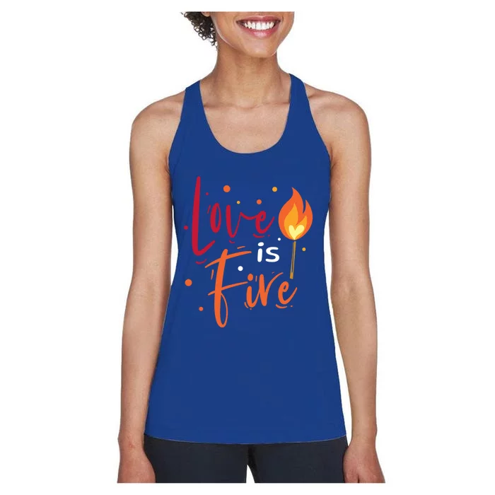 Love Is Fire Lover Couples Husband Wife Love Meaningful Gift Women's Racerback Tank