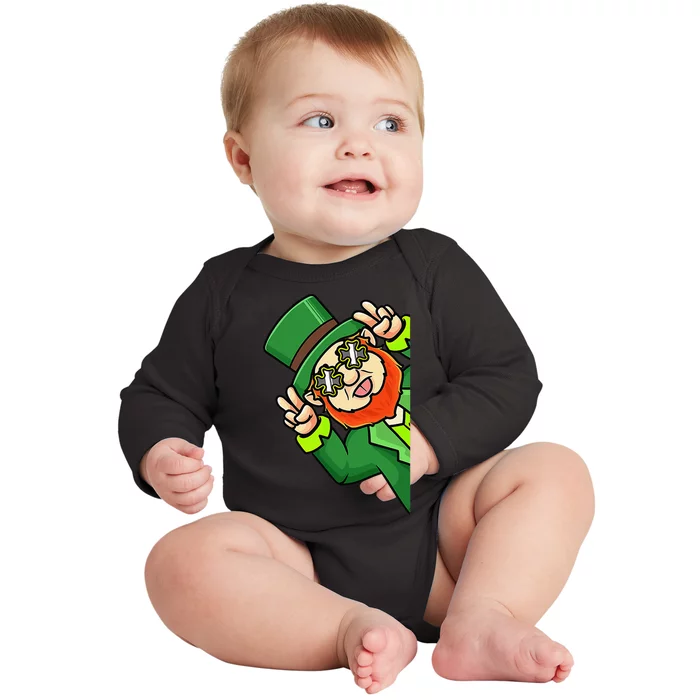 Leprechaun Irish funny St Patricks Day Baby Long Sleeve Bodysuit