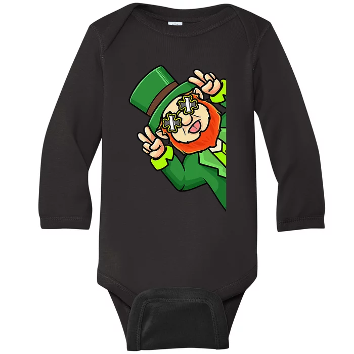 Leprechaun Irish funny St Patricks Day Baby Long Sleeve Bodysuit