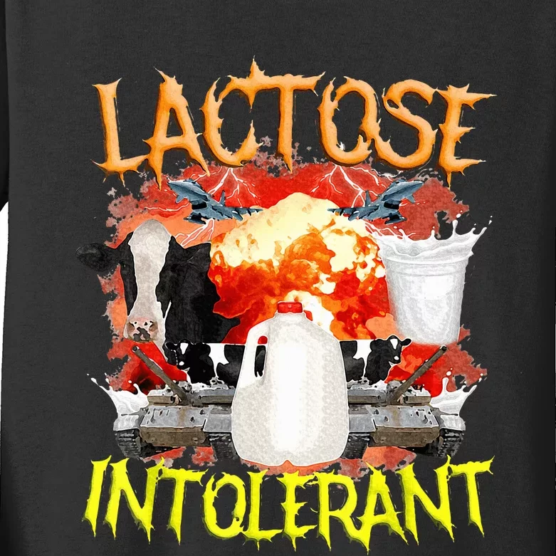 Lactose Intolerant Funny Sarcasm Oddly Specific Kids Long Sleeve Shirt