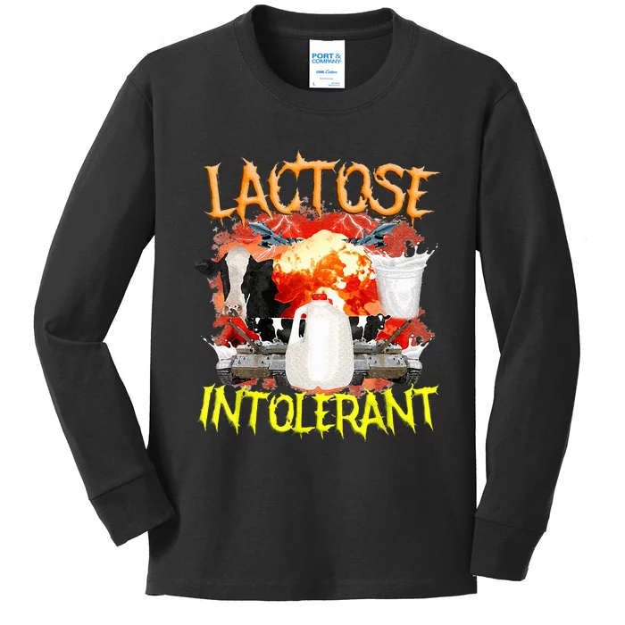 Lactose Intolerant Funny Sarcasm Oddly Specific Kids Long Sleeve Shirt