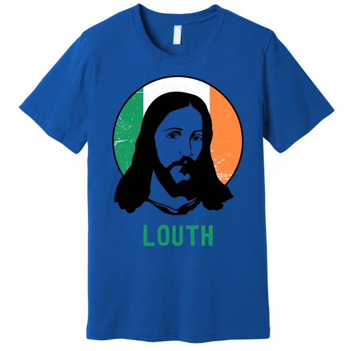 Louth Ireland Flag Jesus St Patricks Day Gift Premium T-Shirt