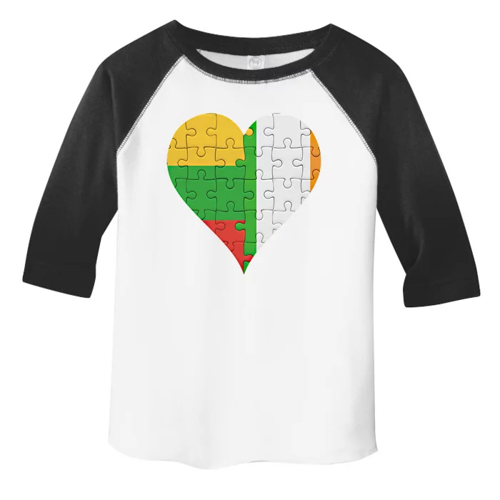 Lithuanian Irish Flag Heart Gift Toddler Fine Jersey T-Shirt