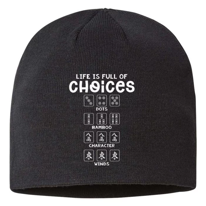 Life Is Full Of Choice Mahjong Player Chinese Mahjong Lover 8 1/2in Sustainable Knit Beanie