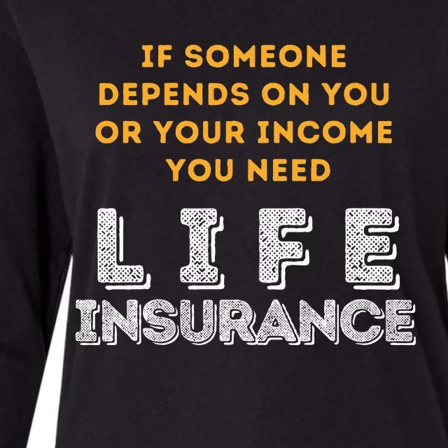 Life Insurance Financial Literacy Saying Financial Advisor Womens Cotton Relaxed Long Sleeve T-Shirt