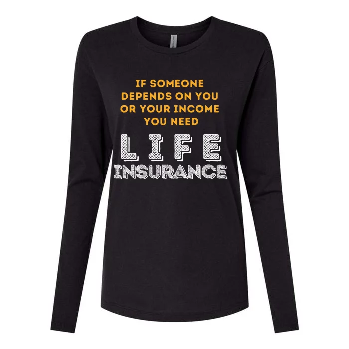 Life Insurance Financial Literacy Saying Financial Advisor Womens Cotton Relaxed Long Sleeve T-Shirt