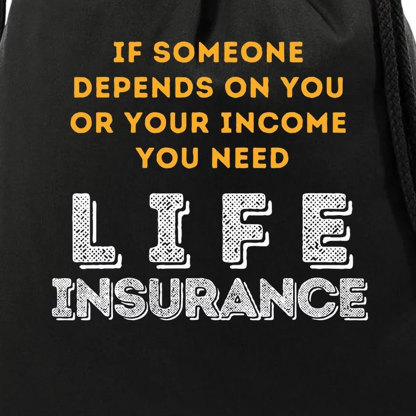 Life Insurance Financial Literacy Saying Financial Advisor Drawstring Bag