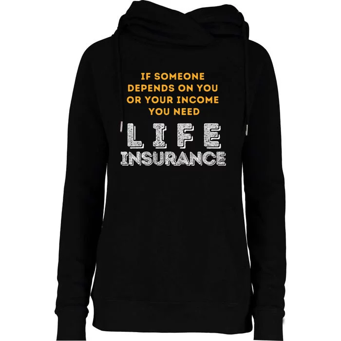 Life Insurance Financial Literacy Saying Financial Advisor Womens Funnel Neck Pullover Hood