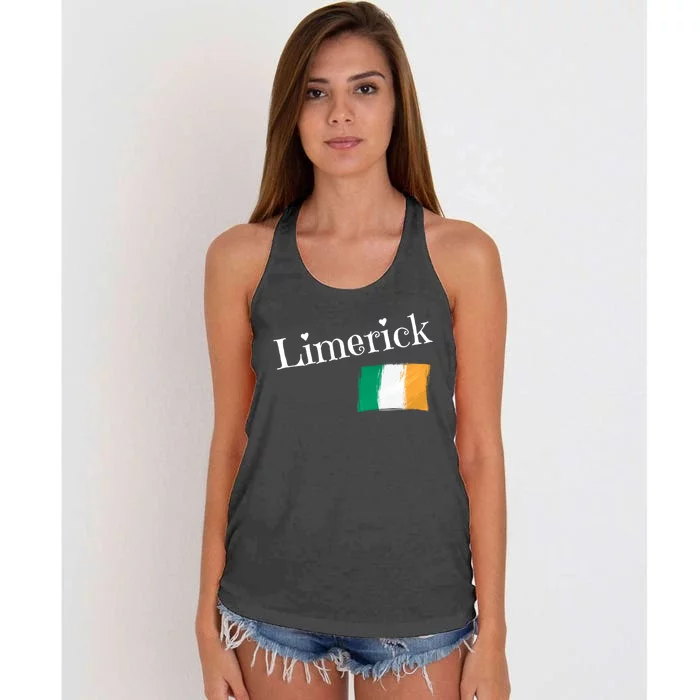 Limerick Ireland Flag Irish City Saint Patricks Day Gift Women's Knotted Racerback Tank