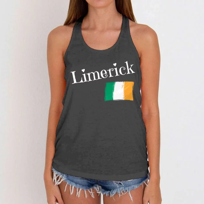 Limerick Ireland Flag Irish City Saint Patricks Day Gift Women's Knotted Racerback Tank