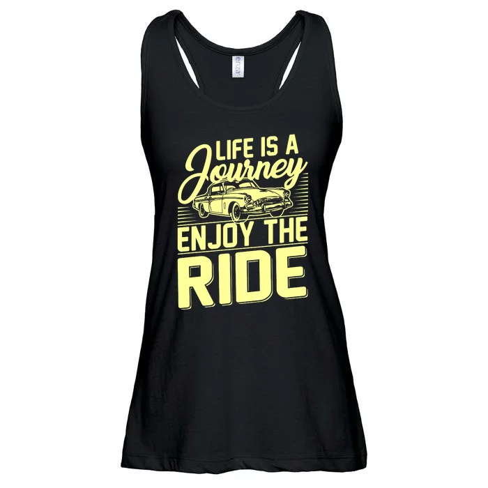 Life Is A Journey Enjoy The Ride Classic Car Ladies Essential Flowy Tank