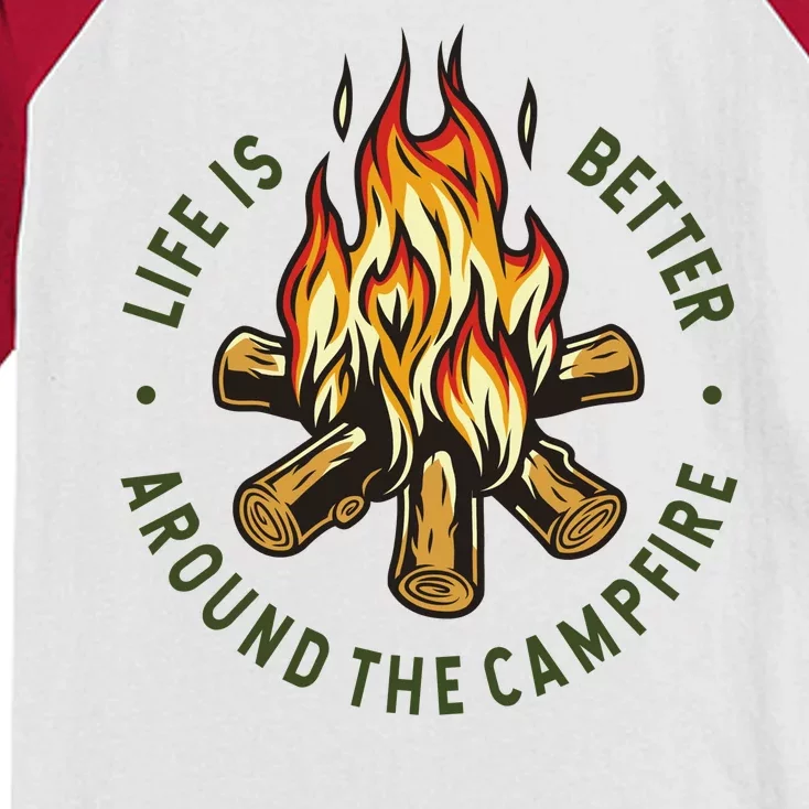 Life Is Better Around The Campfire Kids Colorblock Raglan Jersey