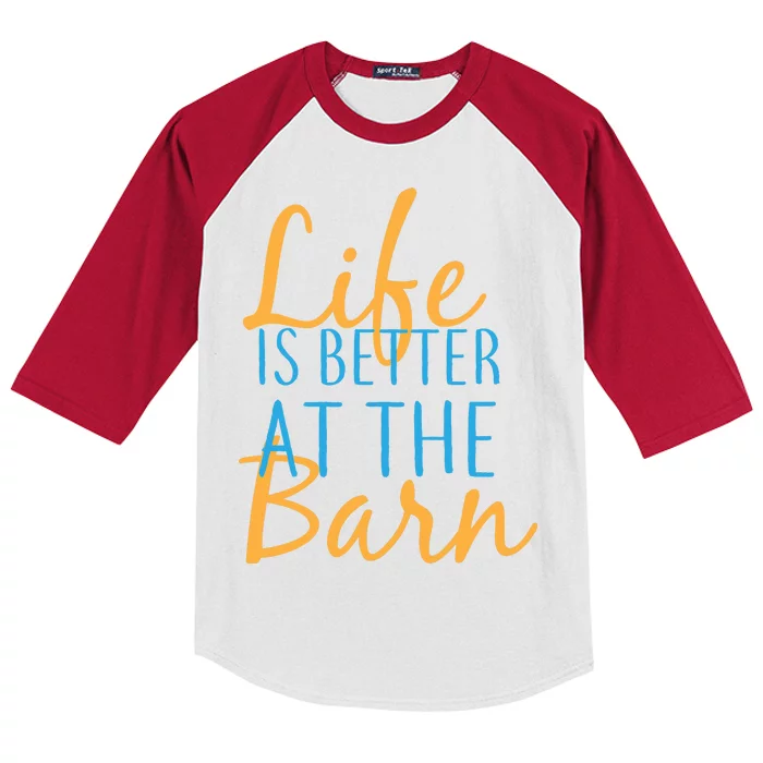 Life is Better at the Barn Kids Colorblock Raglan Jersey